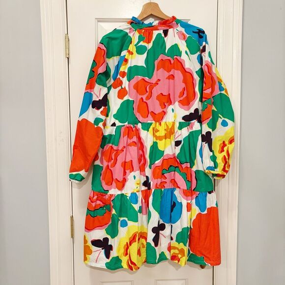 J. Crew Tiered Popover Dress Ratti Jardin Floral XL - Picture 6 of 8